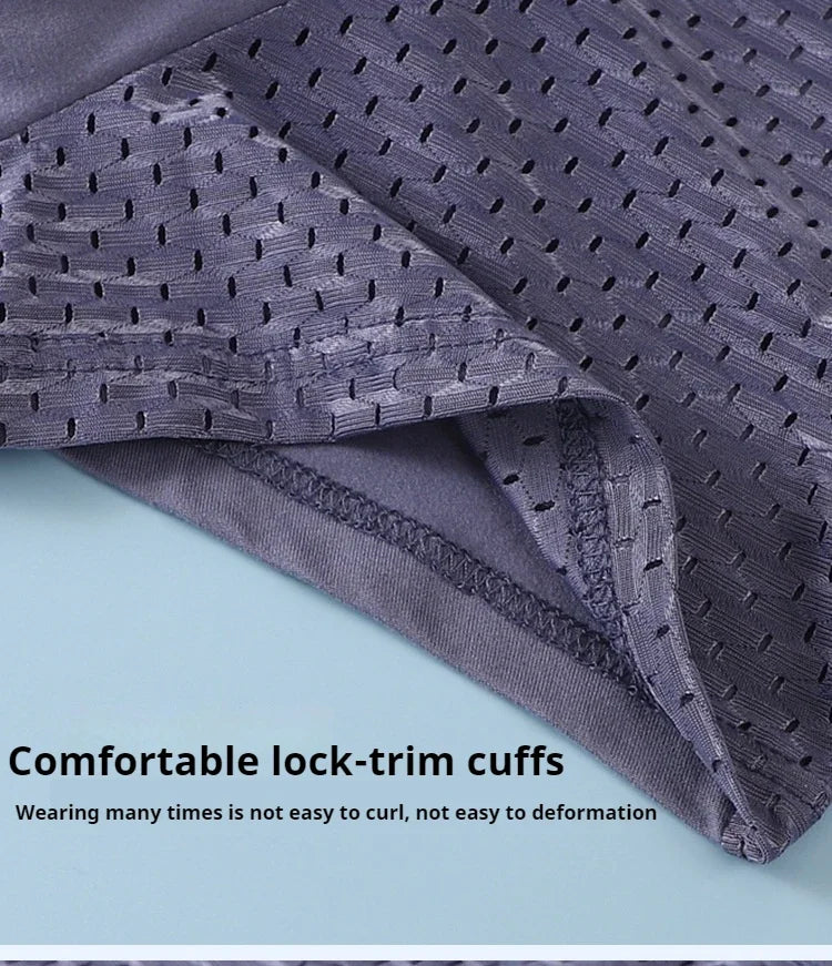 BOC-WEAR Men's Ice Silk Boxers - 4-Pack Mesh Breathable Underwear - BOC-WEAR