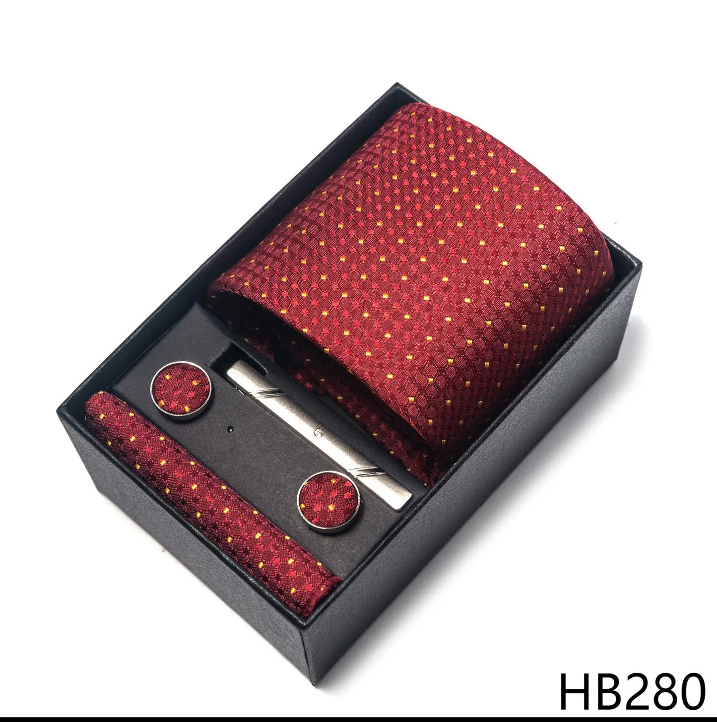 Luxury Brand 8 cm Tie Handkerchief Cufflink Clip Set For Men Wedding Gravata Suit Accessories Holiday Gift Box - BOC-WEAR