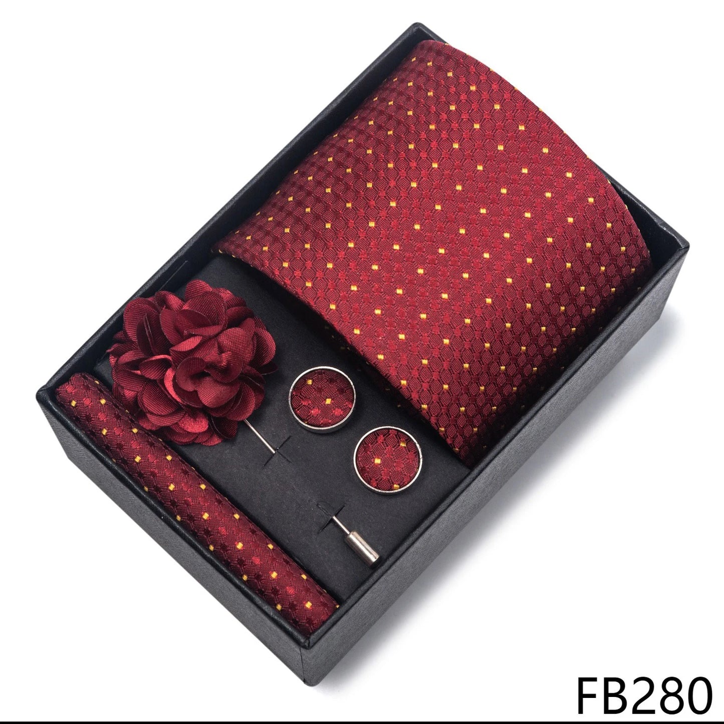 New Designer Blue Red Green Paisley Ties For Men Wedding Party Neck Tie Luxury Tie Pocket Square Cufllink Brooch Set - BOC-WEAR