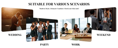 White Wedding Tuxedos Groom Suit Wedding Suits For Men  Wedding Groom Suit For Men ( Jacket +Pants+Bow ) Business plus size - BOC-WEAR