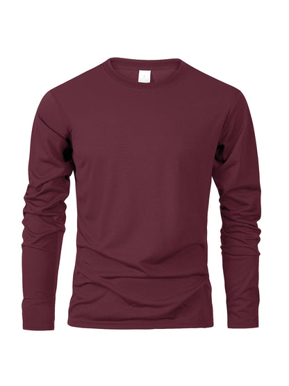 Spring Autumn Men‘s T-shirts Long Sleeve Casual Tops Solid Color High Quality Black T-Shirt Classic Men Clothing - BOC-WEAR