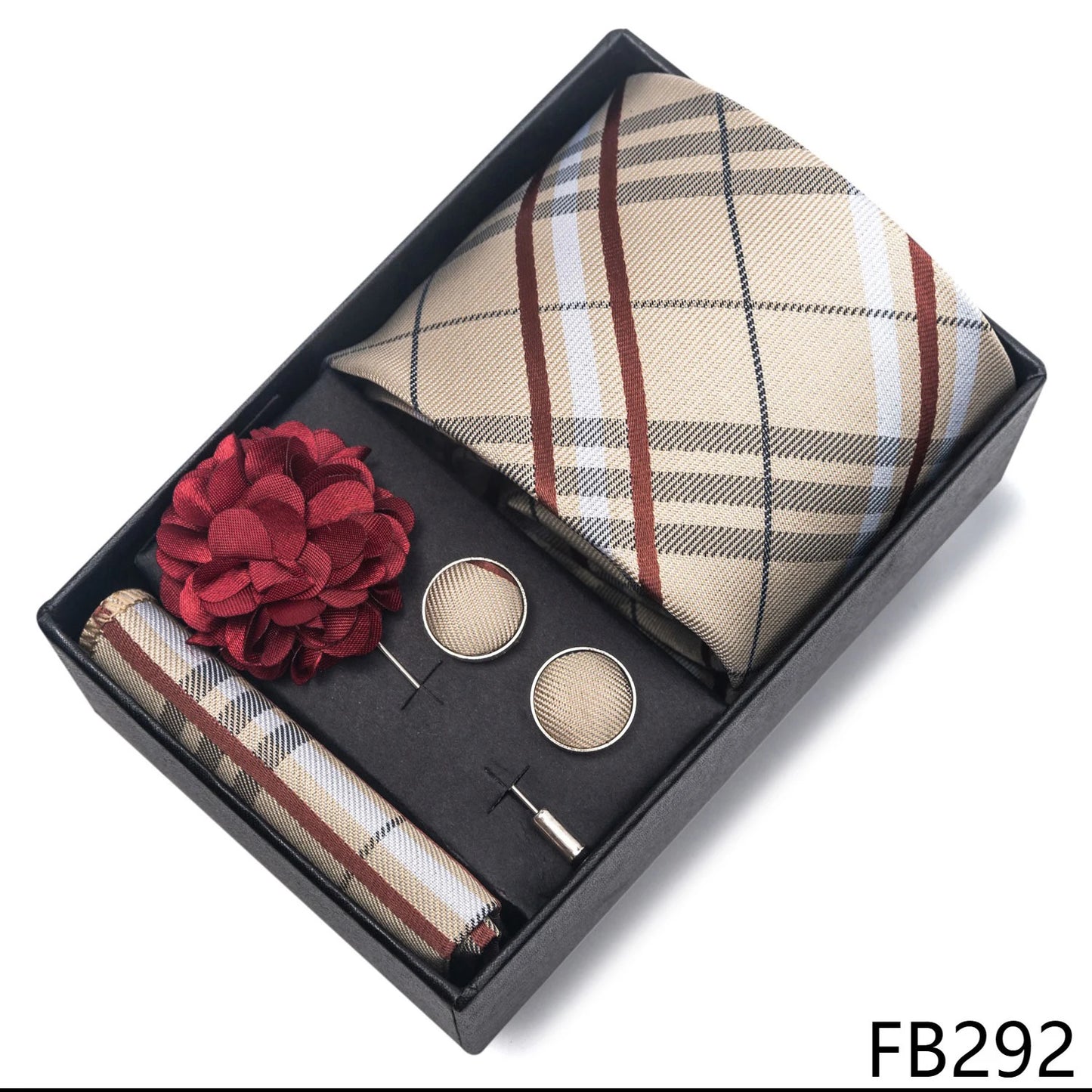 New Designer Blue Red Green Paisley Ties For Men Wedding Party Neck Tie Luxury Tie Pocket Square Cufllink Brooch Set - BOC-WEAR