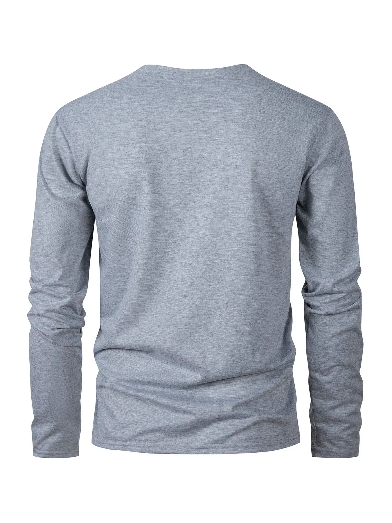 Men‘s Solid Color Long Sleeve T-shirt Fashion Cotton Men's T Shirts Simple Casual O-neck Unisex Tops Fitness Run Sports Pullover - BOC-WEAR