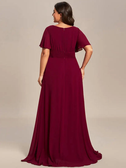 Plus Size Pleated Chiffon Bridesmaid Dress