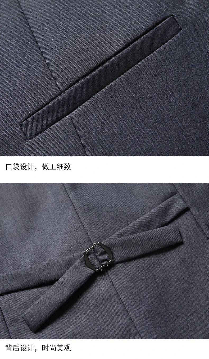 Suit Men Fashion  (Blazer+ Vest + Pants)  Business Wedding Work Casual Slim Professional Dress Groom Best Man Gentleman Suit - BOC-WEAR