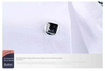 White Shirt for Men Long Sleeves Office Business Button-down Dress Shirts Casual Male Korean Fashion Slim Fit 5XL 6XL 7XL 8XL - BOC-WEAR