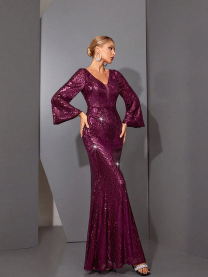 Sequin Lace Fishtail Mermaid Dress