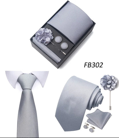 New Designer Blue Red Green Paisley Ties For Men Wedding Party Neck Tie Luxury Tie Pocket Square Cufllink Brooch Set - BOC-WEAR