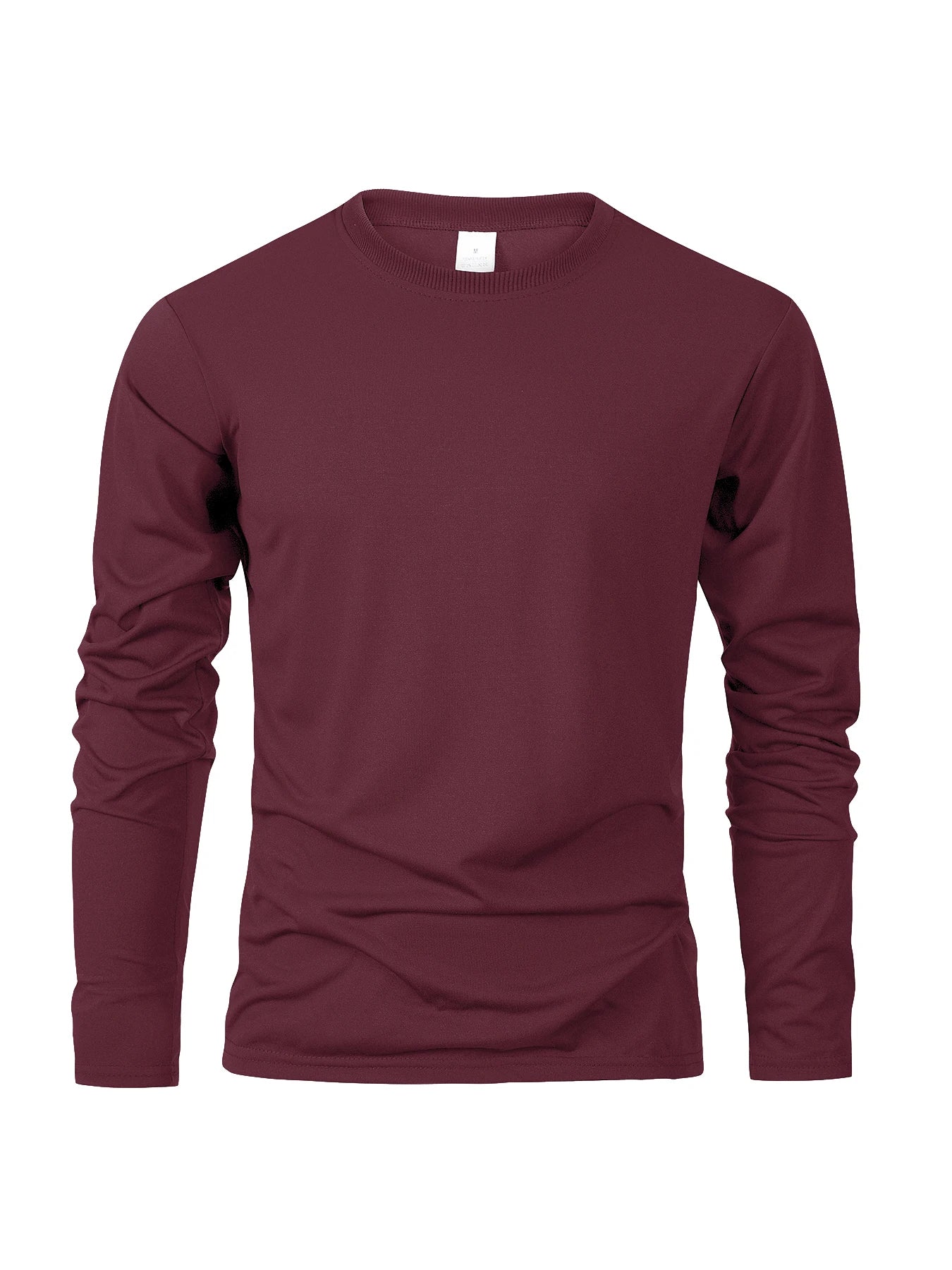 Men‘s Solid Color Long Sleeve T-shirt Fashion Cotton Men's T Shirts Simple Casual O-neck Unisex Tops Fitness Run Sports Pullover - BOC-WEAR