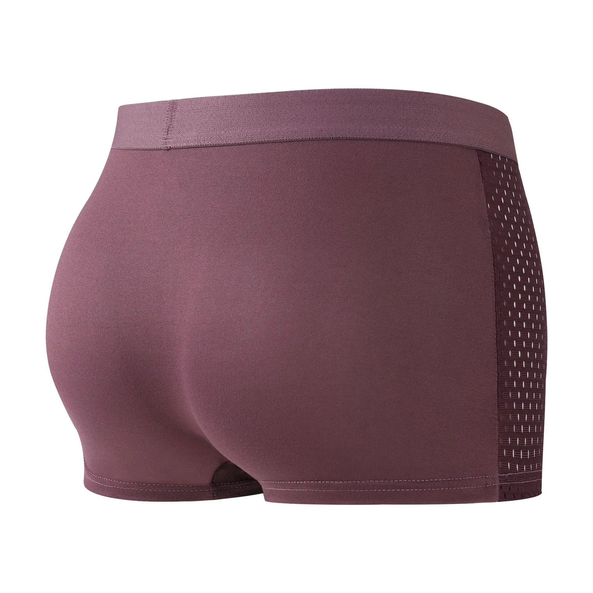 BOC-WEAR Men's Ice Silk Boxers - 4-Pack Mesh Breathable Underwear - BOC-WEAR