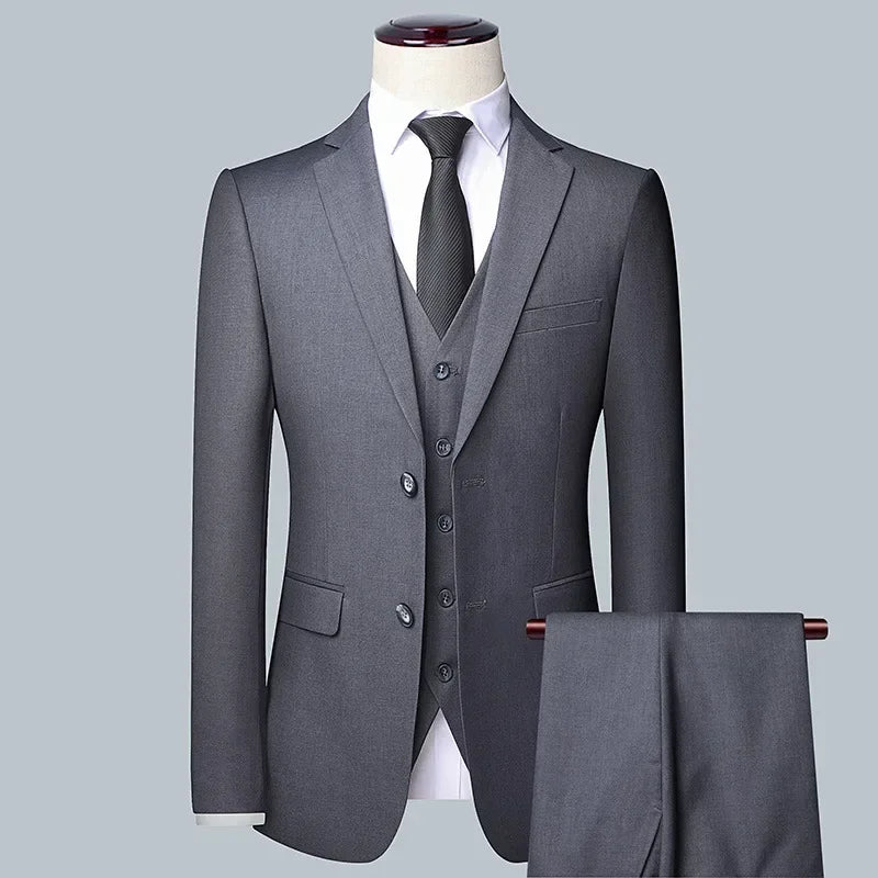 BOC-WEAR Men's 3-Piece Suit - Business Wedding Formal Set - BOC-WEAR