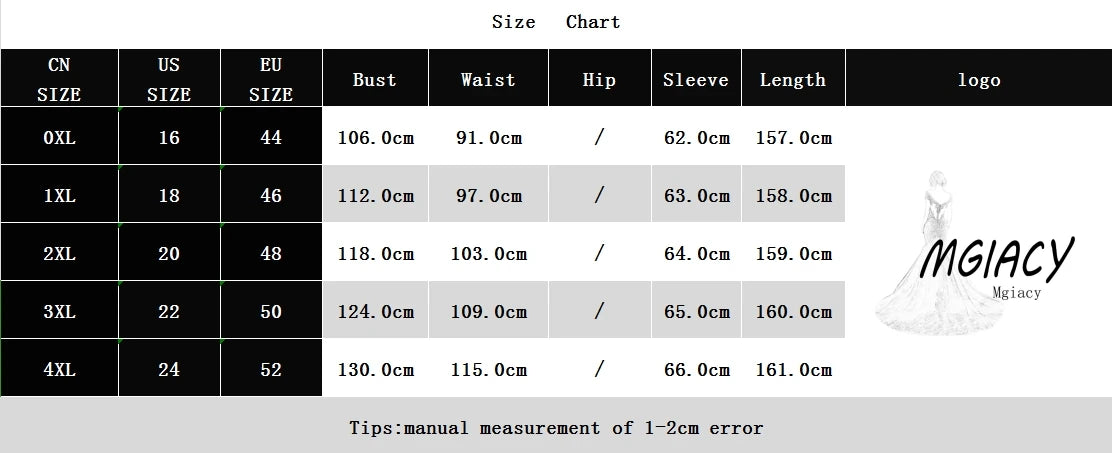 Mgiacy plus size Round neck Color embroidered half-through chiffon chiffon long sleeve dress Evening gown Ball dress Party dress