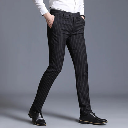 Autumn New Solid Business Casual Suit Pants, Men Clothing Simple All Match Formal Wear Office Trousers, Straight Men Pants 29-38