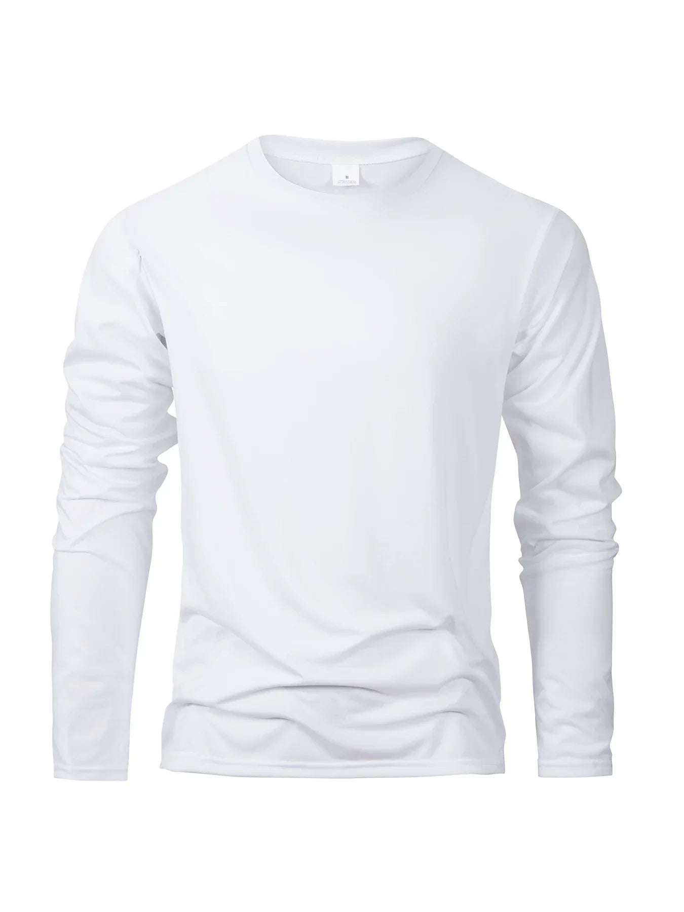Men‘s Solid Color Long Sleeve T-shirt Fashion Cotton Men's T Shirts Simple Casual O-neck Unisex Tops Fitness Run Sports Pullover - BOC-WEAR