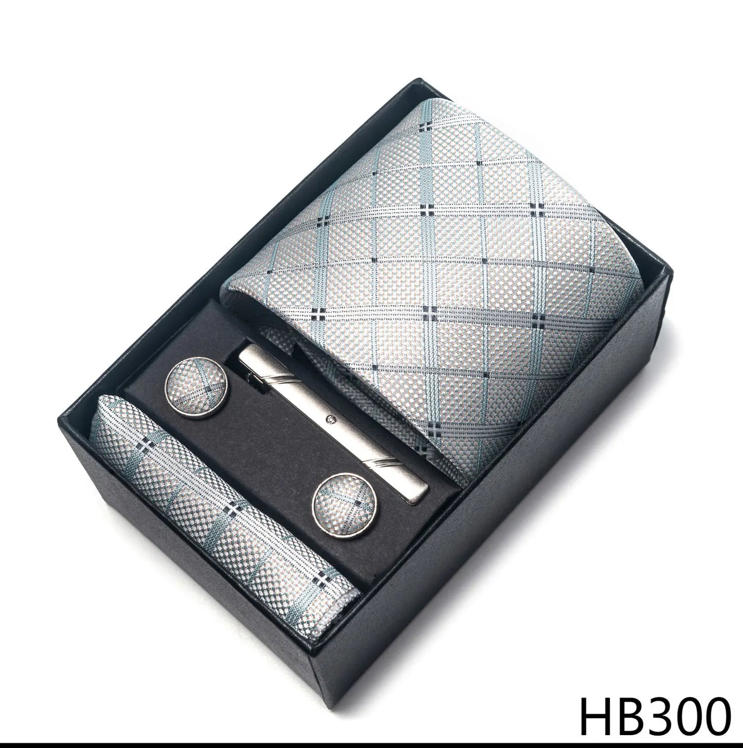 Luxury Brand 8 cm Tie Handkerchief Cufflink Clip Set For Men Wedding Gravata Suit Accessories Holiday Gift Box - BOC-WEAR
