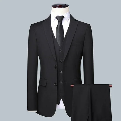 BOC-WEAR Men's 3-Piece Suit - Business Wedding Formal Set - BOC-WEAR