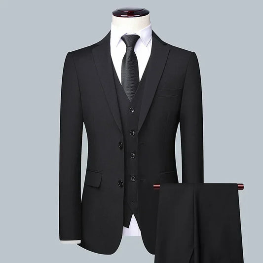 BOC-WEAR Men's 3-Piece Suit - Business Wedding Formal Set - BOC-WEAR