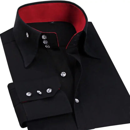 Premium Quality White Shirts for Men - Non-iron Wrinkle Resistant Dress Shirt Long Sleeve New Solid Male Clothing Black Navy - BOC-WEAR
