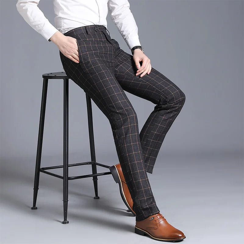 Autumn New Solid Business Casual Suit Pants, Men Clothing Simple All Match Formal Wear Office Trousers, Straight Men Pants 29-38