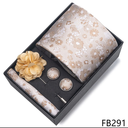 New Designer Blue Red Green Paisley Ties For Men Wedding Party Neck Tie Luxury Tie Pocket Square Cufllink Brooch Set - BOC-WEAR