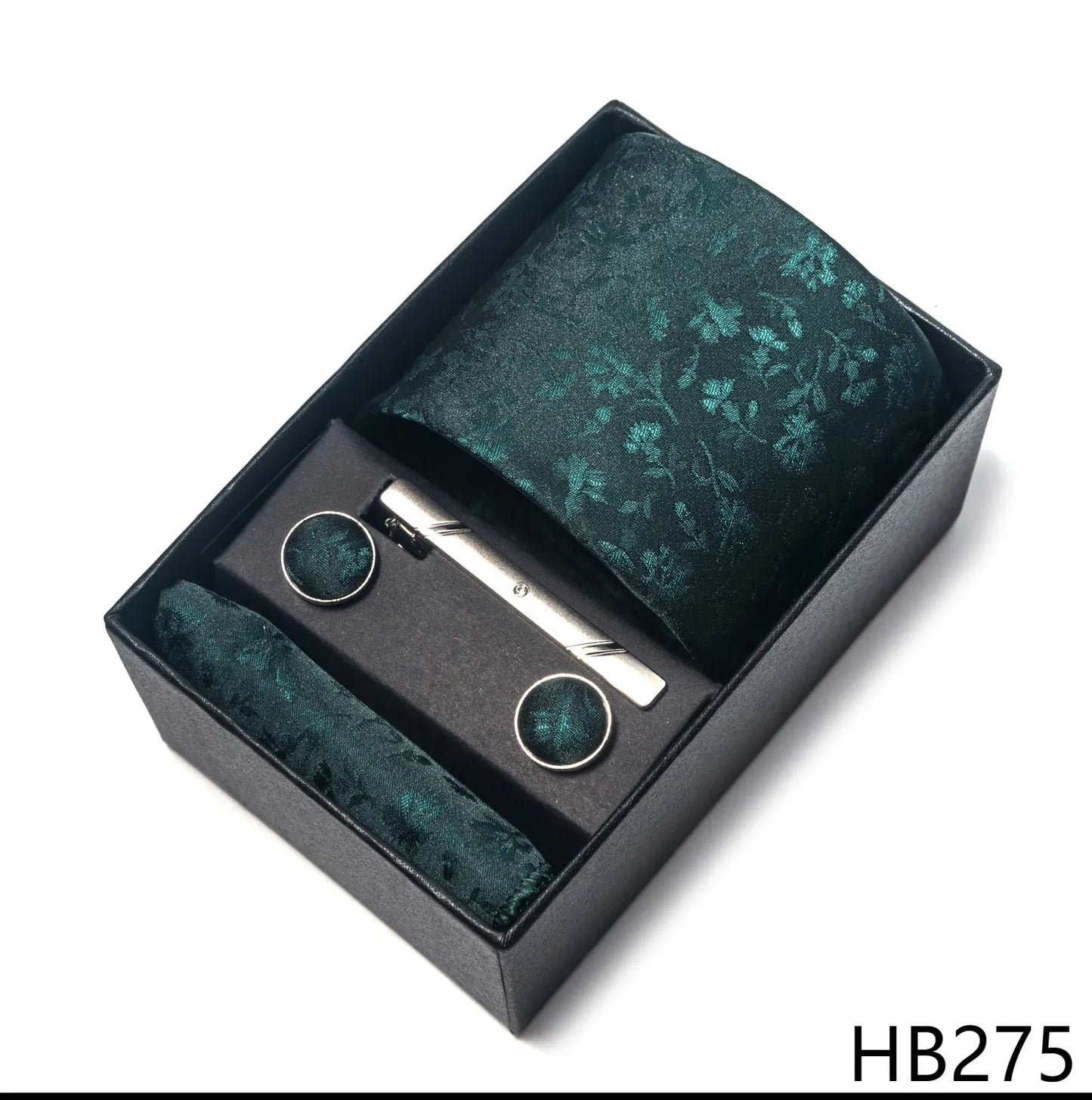 Luxury Brand 8 cm Tie Handkerchief Cufflink Clip Set For Men Wedding Gravata Suit Accessories Holiday Gift Box - BOC-WEAR