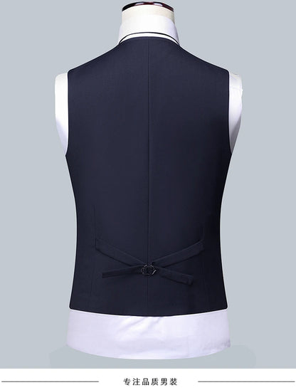 Suit Men Fashion  (Blazer+ Vest + Pants)  Business Wedding Work Casual Slim Professional Dress Groom Best Man Gentleman Suit - BOC-WEAR