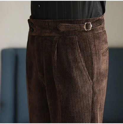 2024 New Light Luxury Chenille Neapolitan High Waist  Casual Pants for Men , Premium Feeling Slim Fit  Mens Dress Pants,pantalon