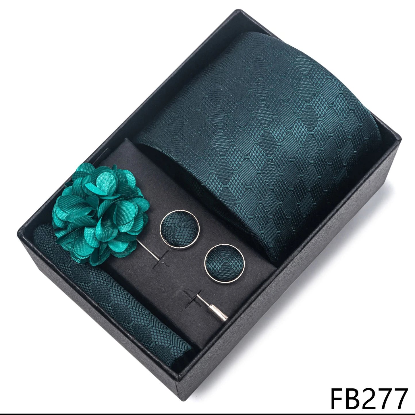 New Designer Blue Red Green Paisley Ties For Men Wedding Party Neck Tie Luxury Tie Pocket Square Cufllink Brooch Set - BOC-WEAR