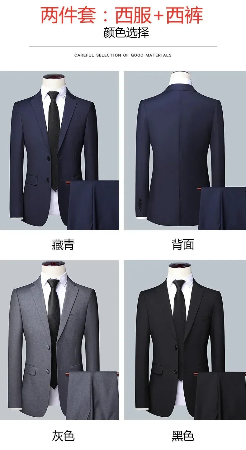 BOC-WEAR Men's 3-Piece Suit - Business Wedding Formal Set - BOC-WEAR