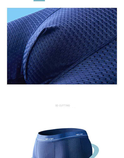 BOC-WEAR Men's Ice Silk Boxers - 4-Pack Breathable Mesh Underwear - BOC-WEAR