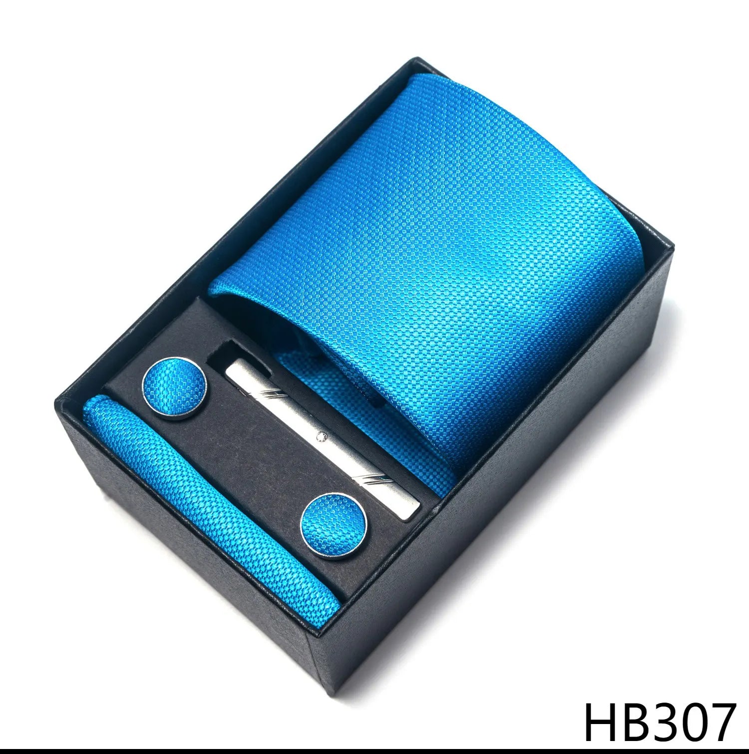 Luxury Brand 8 cm Tie Handkerchief Cufflink Clip Set For Men Wedding Gravata Suit Accessories Holiday Gift Box - BOC-WEAR