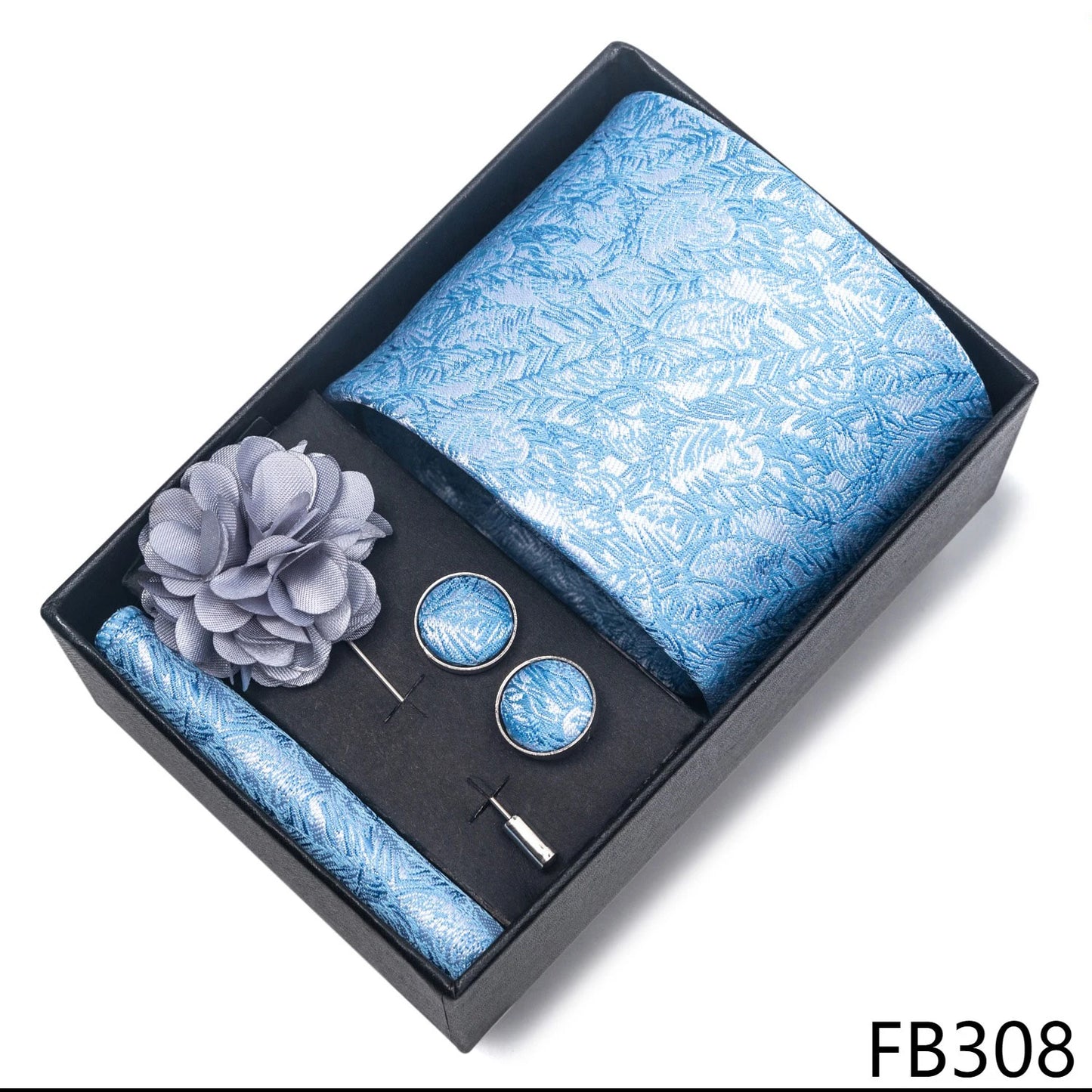 New Designer Blue Red Green Paisley Ties For Men Wedding Party Neck Tie Luxury Tie Pocket Square Cufllink Brooch Set - BOC-WEAR