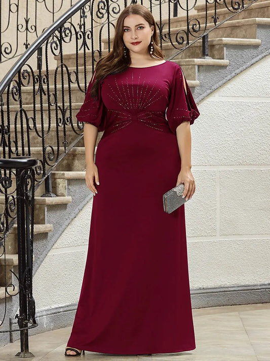 Plus Size Evening Dresses Simple Chiffon Maxi Floor Length Ever Pretty 2025 Mermaid Party Dresses For Women Vestidos De Gala