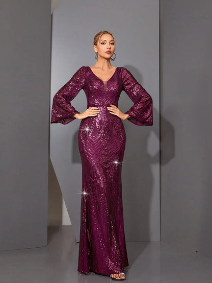 Sequin Lace Fishtail Mermaid Dress