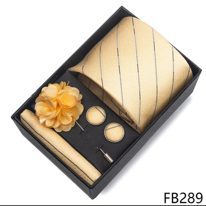 New Designer Blue Red Green Paisley Ties For Men Wedding Party Neck Tie Luxury Tie Pocket Square Cufllink Brooch Set - BOC-WEAR