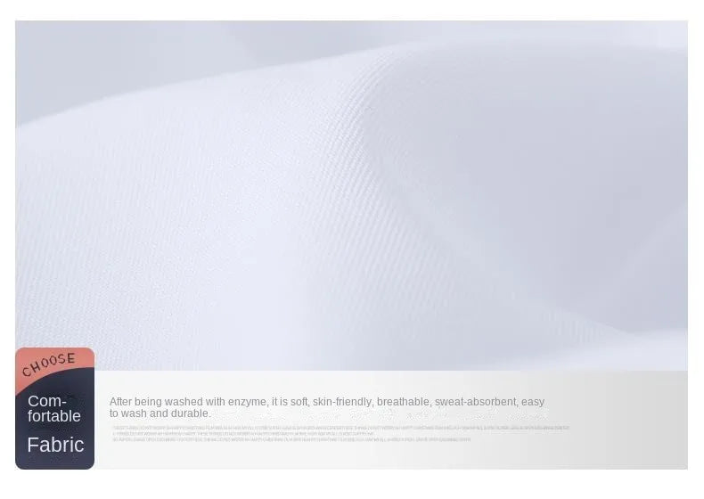 White Shirt for Men Long Sleeves Office Business Button-down Dress Shirts Casual Male Korean Fashion Slim Fit 5XL 6XL 7XL 8XL - BOC-WEAR