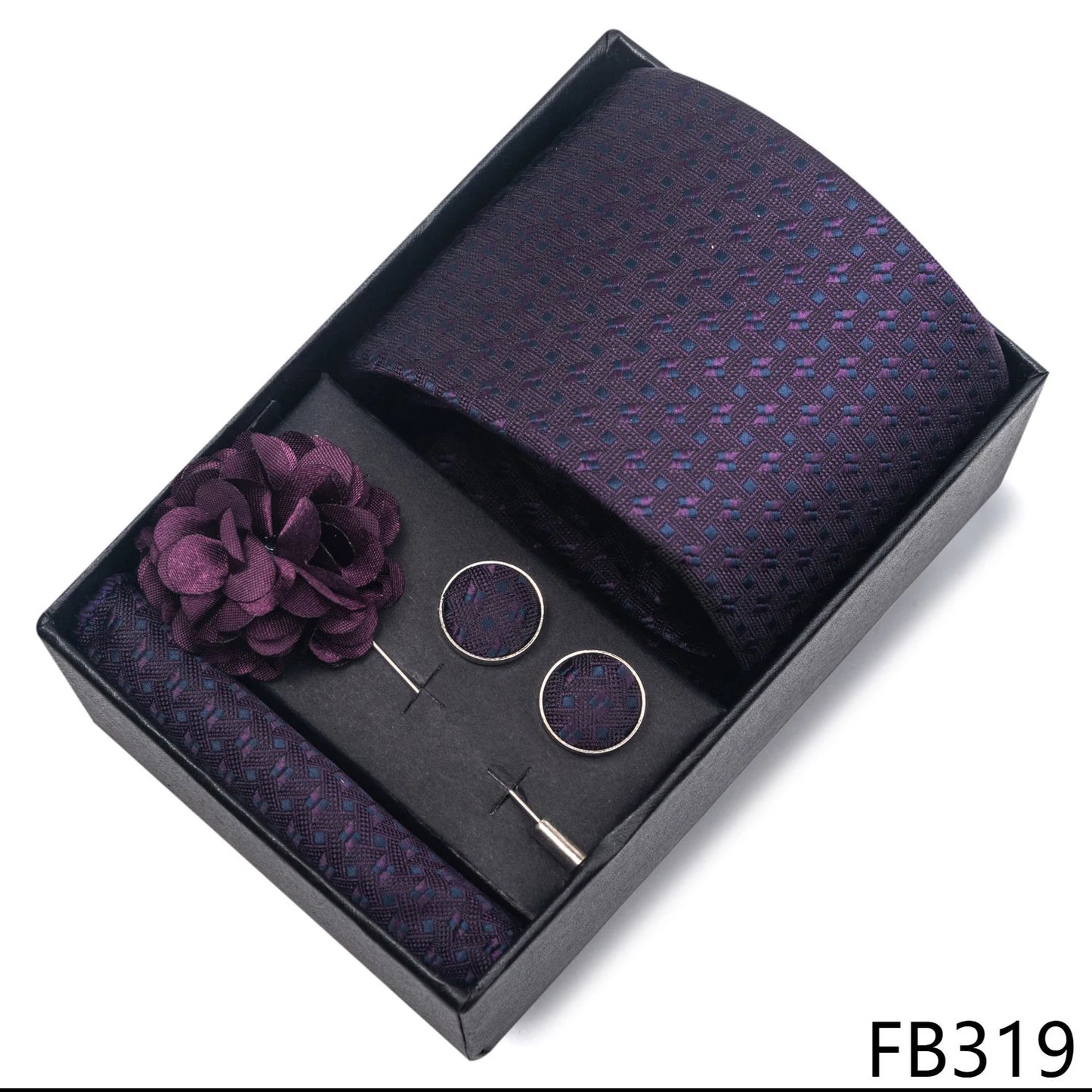 New Designer Blue Red Green Paisley Ties For Men Wedding Party Neck Tie Luxury Tie Pocket Square Cufllink Brooch Set - BOC-WEAR