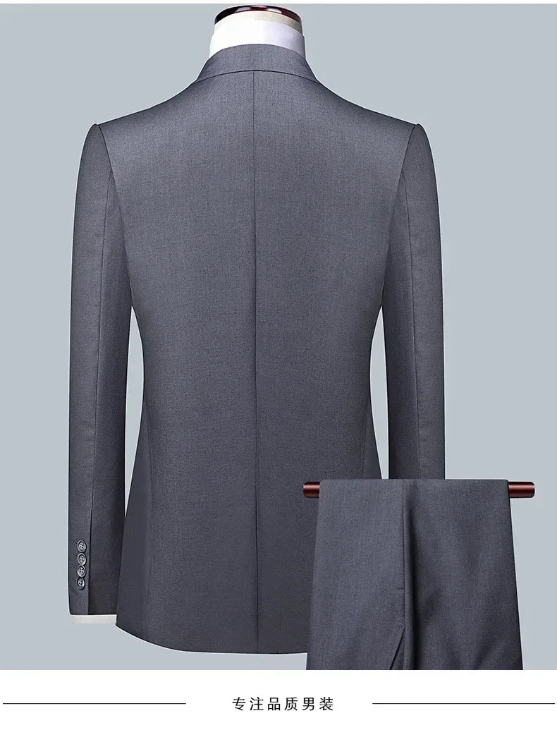 BOC-WEAR Men's 3-Piece Suit - Business Wedding Formal Set - BOC-WEAR