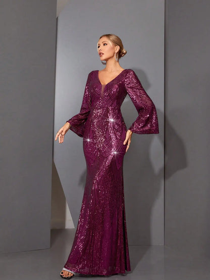 Sequin Lace Fishtail Mermaid Dress