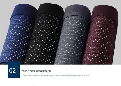 BOC-WEAR Men's Ice Silk Boxers - 4-Pack Seamless Summer Underwear - BOC-WEAR