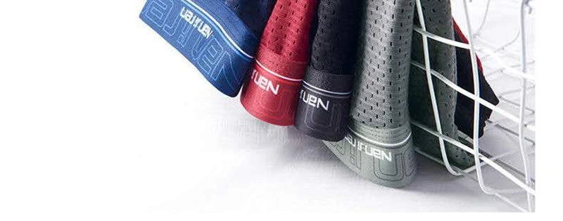 BOC-WEAR Men's Ice Silk Boxers - 4-Pack Breathable Mesh Underwear - BOC-WEAR