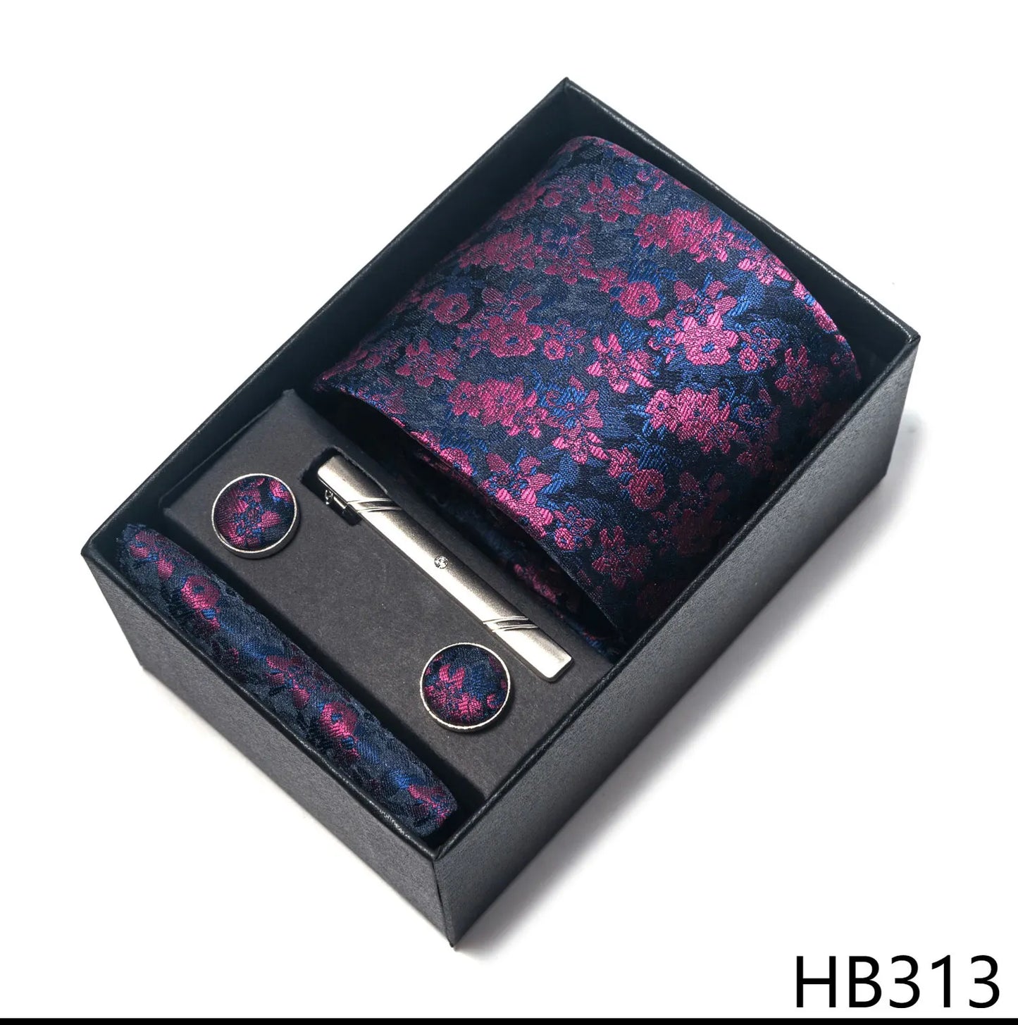 Luxury Brand 8 cm Tie Handkerchief Cufflink Clip Set For Men Wedding Gravata Suit Accessories Holiday Gift Box - BOC-WEAR