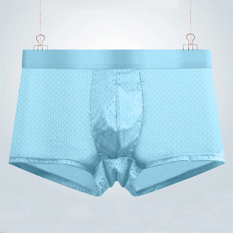 BOC-WEAR Men's Ice Silk Boxers - 5-Pack Breathable Mesh Underwear - BOC-WEAR