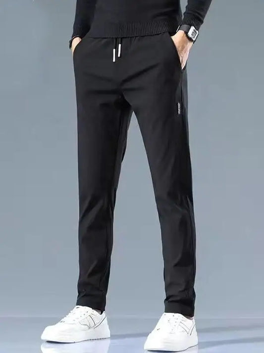 Men's Casual Fce Lined Straight Leg Pants Warm Autumn Winter Workwear Nine-Tenths Regular Fit Faion Urban Sle