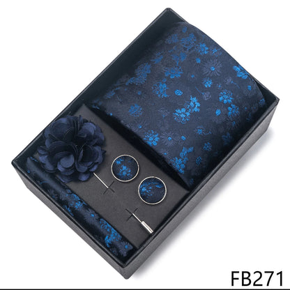 New Designer Blue Red Green Paisley Ties For Men Wedding Party Neck Tie Luxury Tie Pocket Square Cufllink Brooch Set - BOC-WEAR