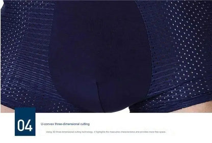 BOC-WEAR Men's Ice Silk Boxers - 4-Pack Seamless Summer Underwear - BOC-WEAR