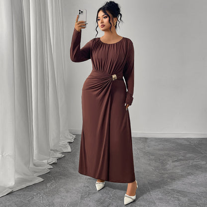 Fashion Coffee Color Dress For Women