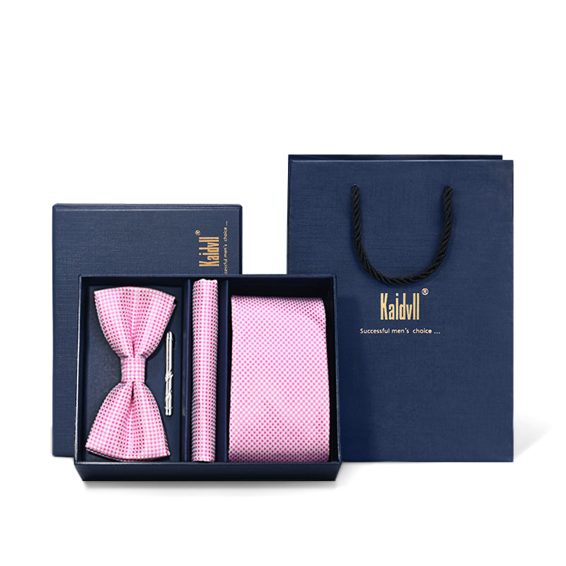 Four Piece Suit With Embroidered Tie - Premium Men's Formal Wear - BOC-WEAR