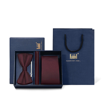 Four Piece Suit With Embroidered Tie - Premium Men's Formal Wear - BOC-WEAR