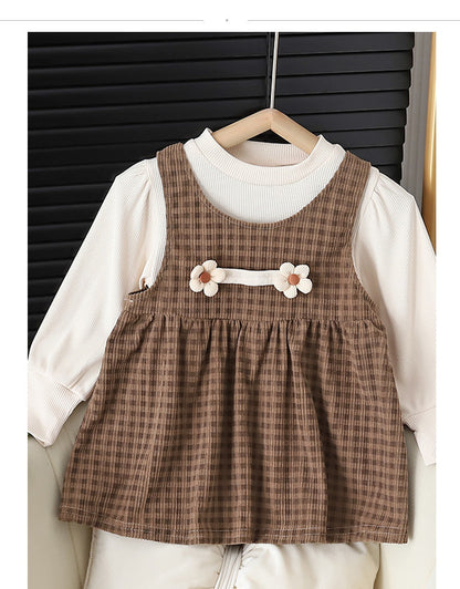 Baby Girl Round-neck Long-sleeved Dress Suit - BOC-WEAR